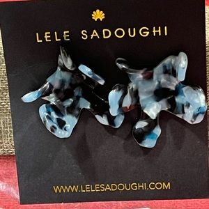 LELE SADOUGHI NWT AUTHENTIC LILY NIGHT BLUE BUTTON DESIGN EARRINGS